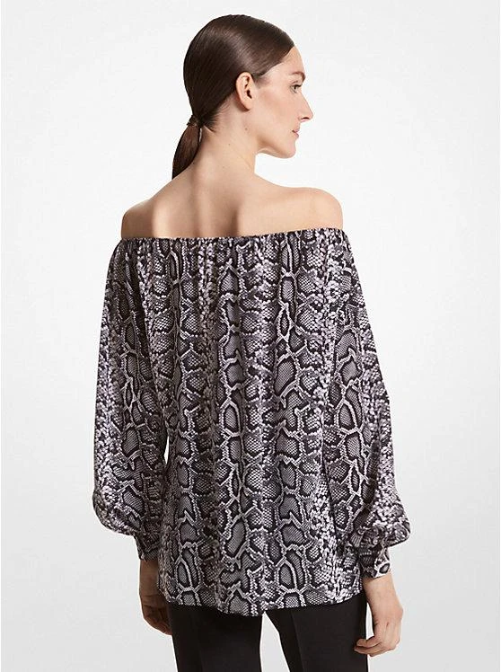 商品Michael Kors|Snake Organic Silk Crepe De Chine Off-The-Shoulder Top,价格¥2971,第2张图片详细描述