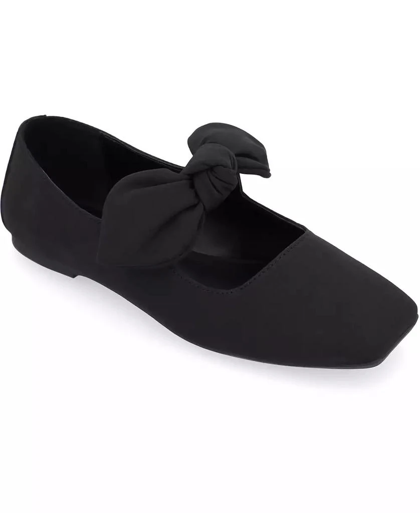 商品Journee Collection|Women's Seralinn Bow Square Toe Flats,价格¥284,第1张图片