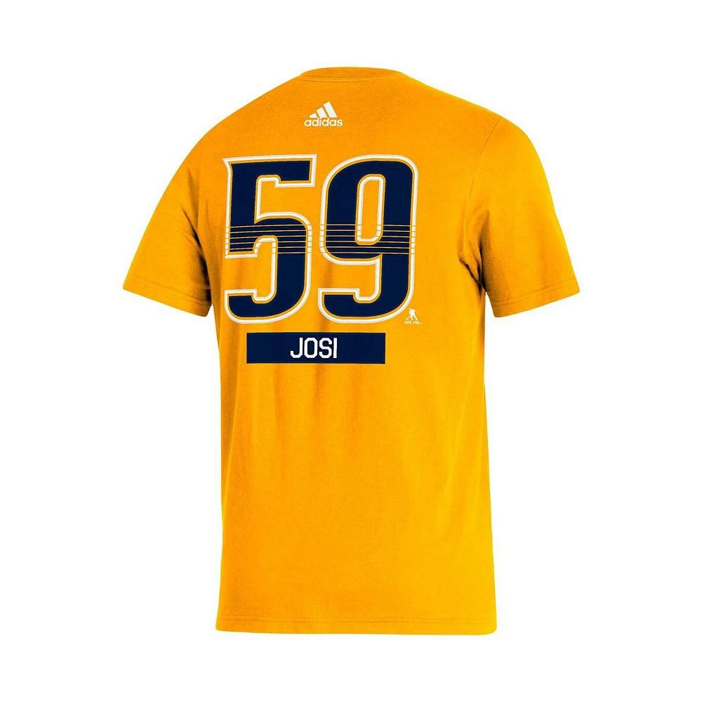 商品Adidas|Men's Roman Josi Gold Nashville Predators Captain Patch Name & Number T-shirt,价格¥188,第3张图片详细描述
