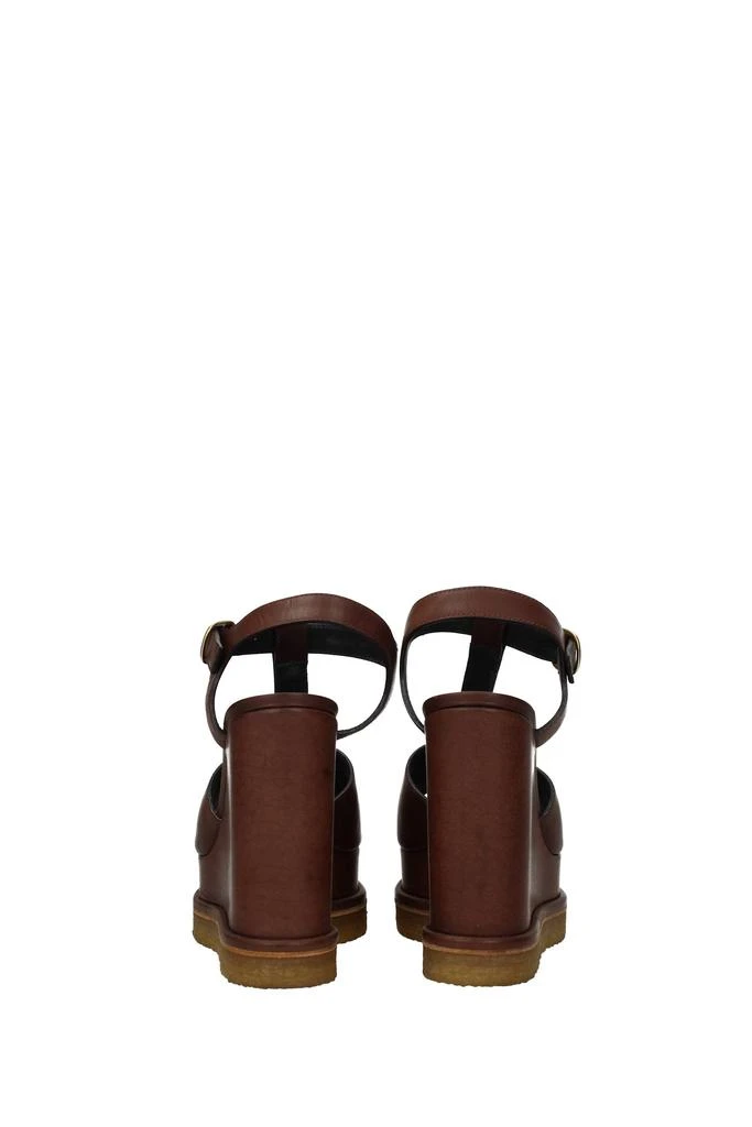 商品Celine|Wedges manon Leather Brown,价格¥2963,第5张图片详细描述