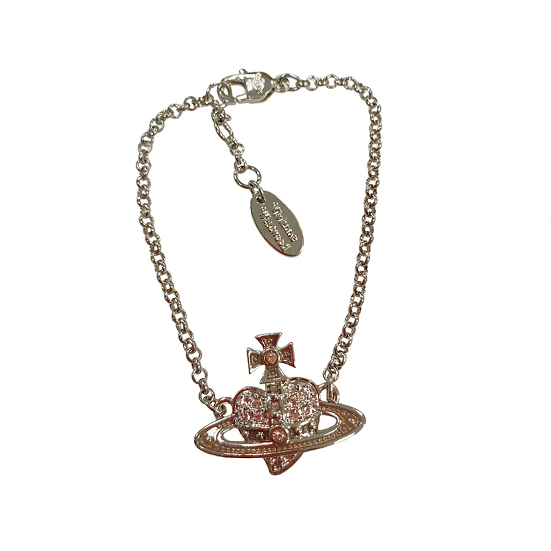 商品Vivienne Westwood|【现货】西太后  女士银粉色徽标心形手链6102020Z-02P187-CN,价格¥783,第1张图片