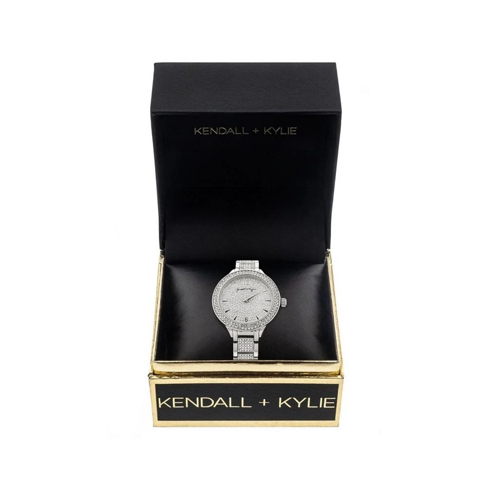 商品KENDALL & KYLIE|Women's Silver Tone Crystal Embellished Stainless Steel Strap Analog Watch,价格¥113,第2张图片详细描述