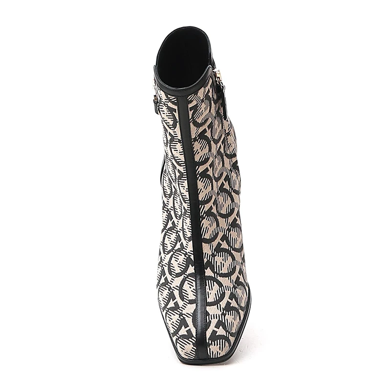 SALVATORE FERRAGAMO 菲拉格慕 女士拼色小牛皮踝靴 01-R414-733209 商品