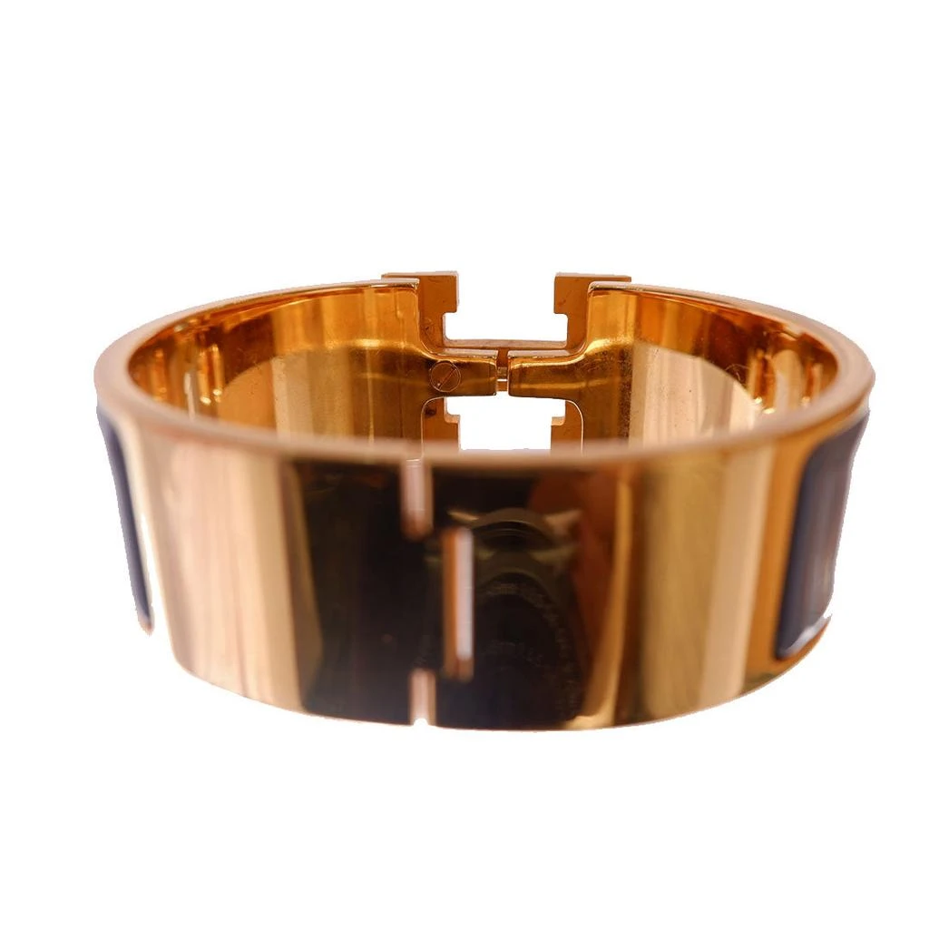 商品[二手商品] Hermes|Hermes Blue Metal Clic Clac Wide Bangle Bracelet,价格¥5493,第2张图片详细描述