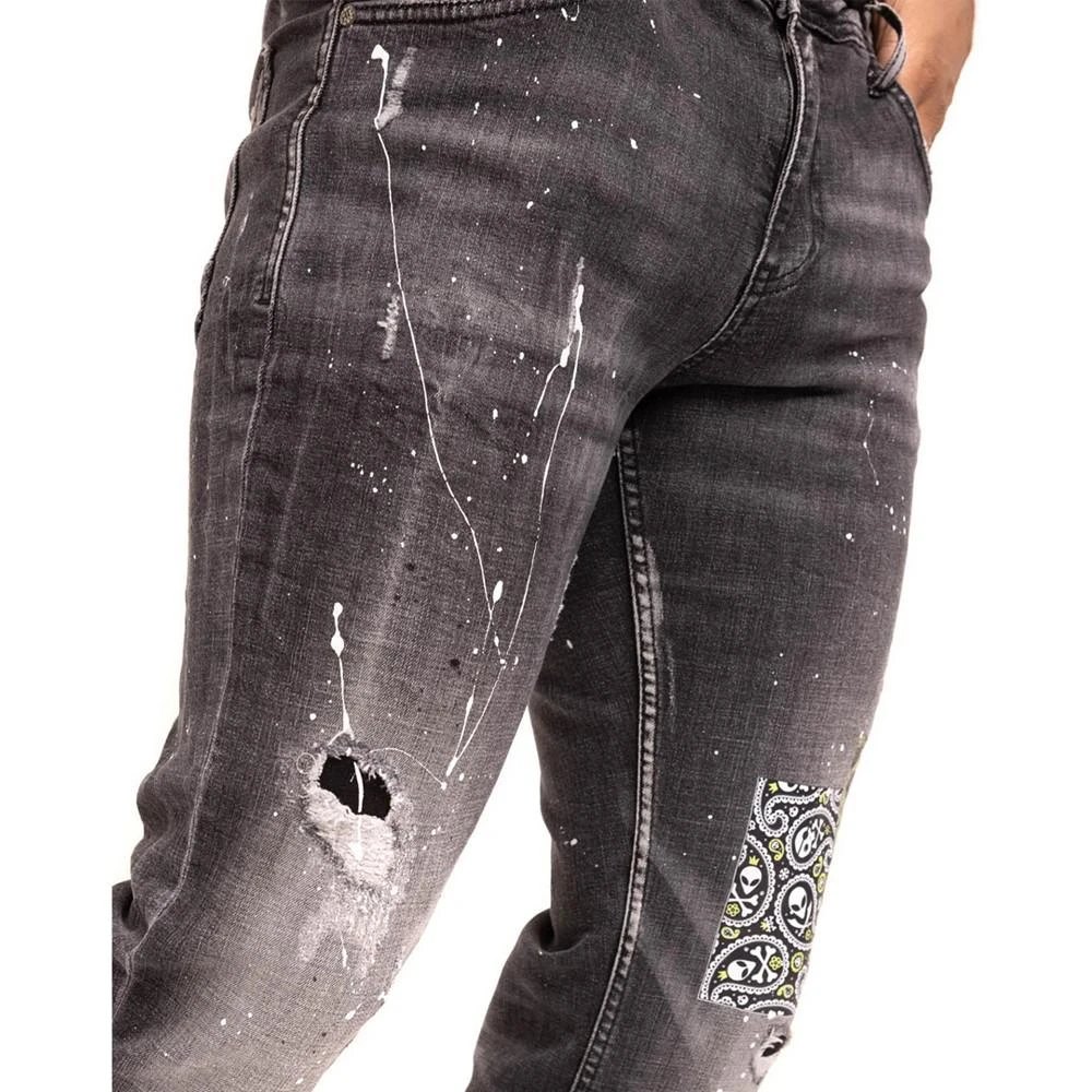 Men's Modern Skull Drip Denim Jeans 商品