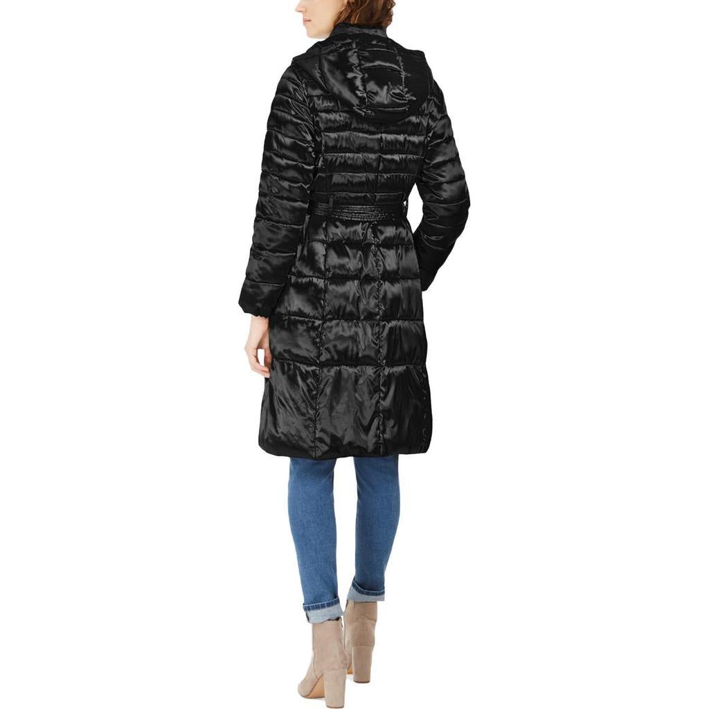 商品Cole Haan|Cole Haan Women's Sateen Quilted Mid-Length Puffer Coat with Attached Hood,价格¥404-¥426,第6张图片详细描述