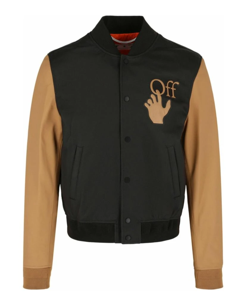 商品Off-White|Hand Off Leather Varsity Jacket,价格¥13416,第1张图片