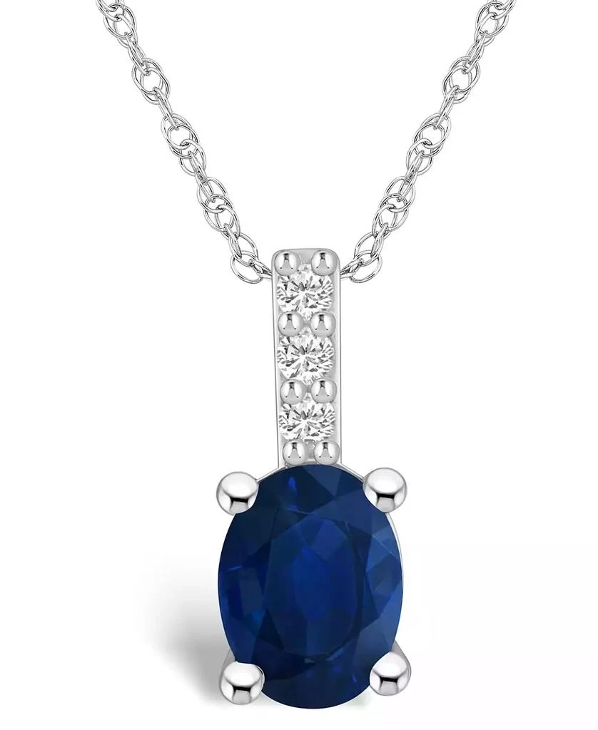 商品Macy's|Sapphire (1-1/2 Ct. t.w.) and Diamond Accent Pendant Necklace,价格¥47051,第1张图片