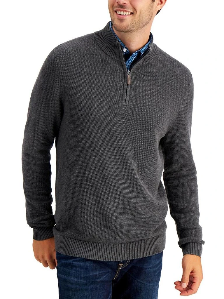 Mens Cotton 1/4 Zip Pullover Sweater 商品