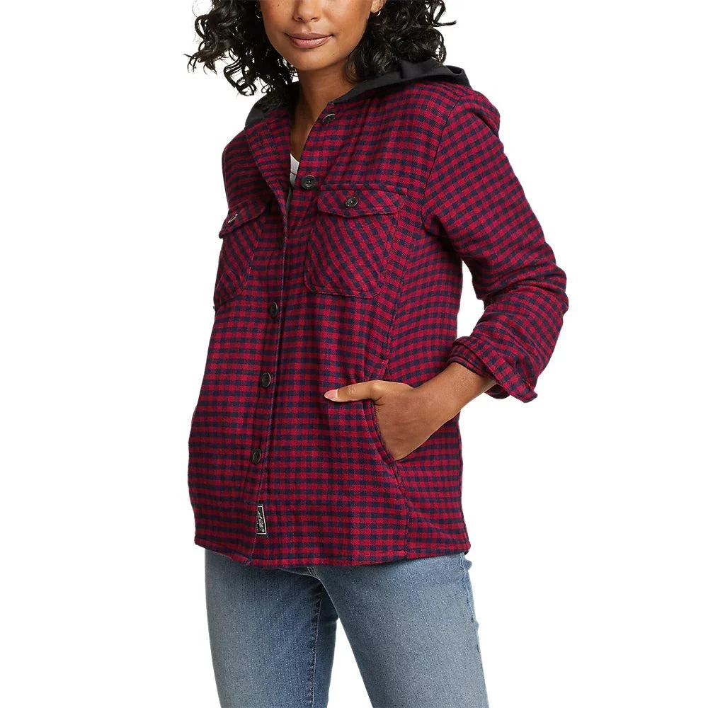 商品Eddie Bauer|Women's Flannel Hoodie Shirt Jacket,价格¥354,第1张图片