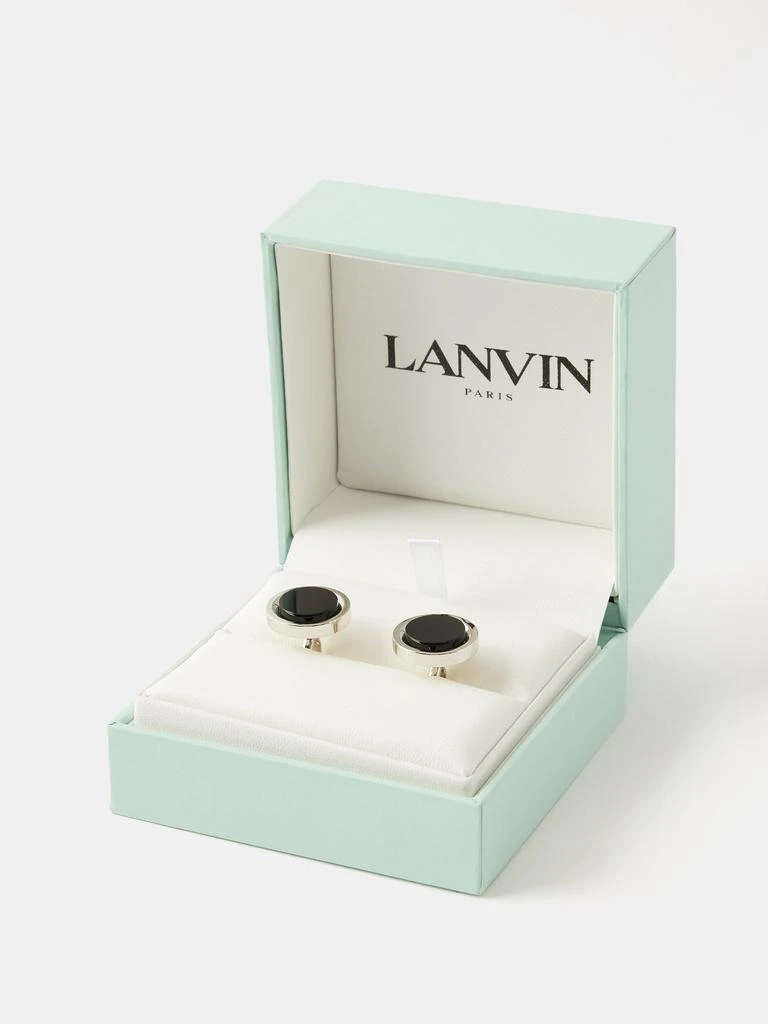 商品Lanvin|Onyx and platinum-plated cufflinks,价格¥1309,第4张图片详细描述
