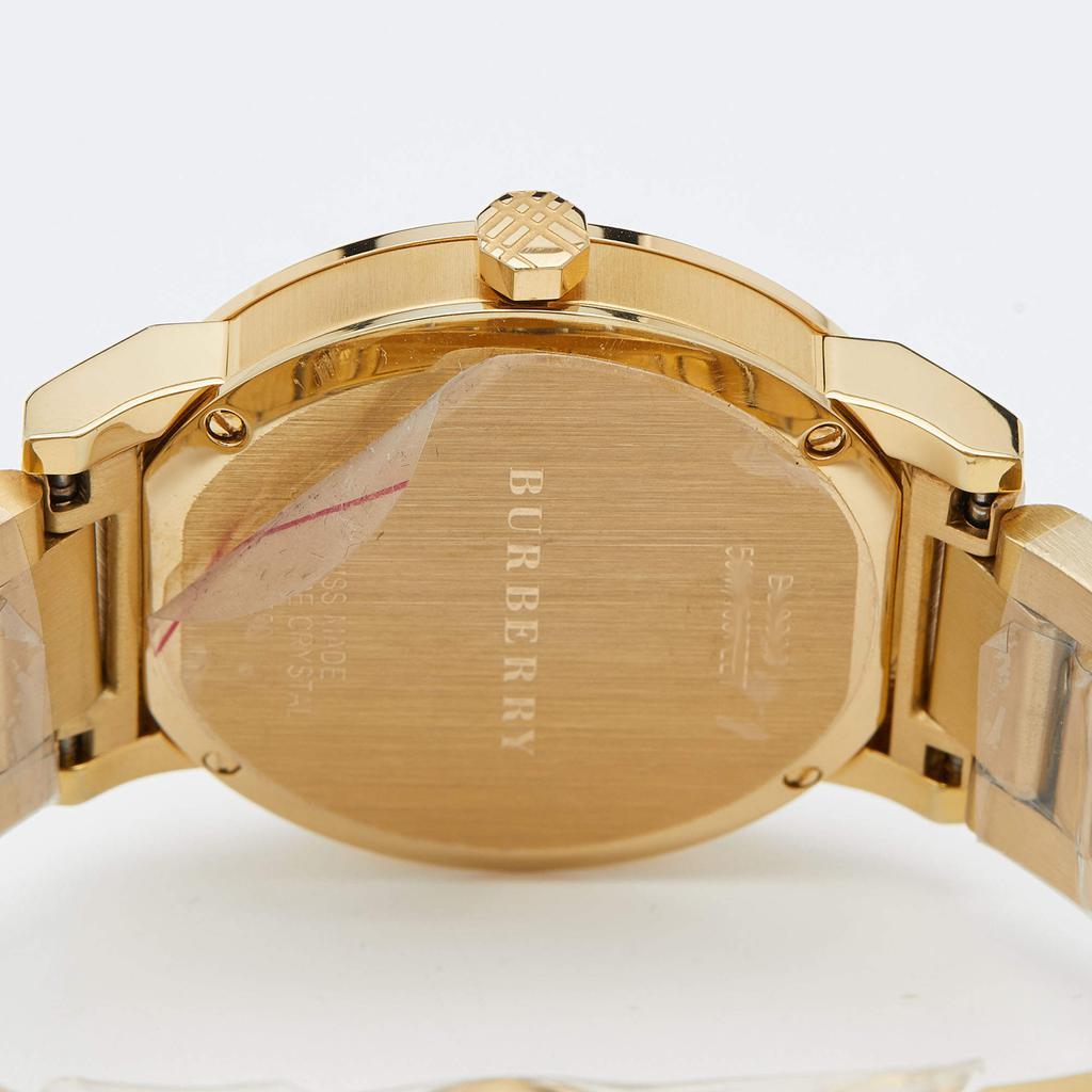 商品[二手商品] Burberry|Burberry Gold Check Stamped Gold Plated Stainless Steel The City BU9038 Unisex Wristwatch 38 mm,价格¥3732,第7张图片详细描述