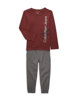 商品Calvin Klein|​Little Boy’s 2-Piece Tee & Pants Set,价格¥151,第1张图片