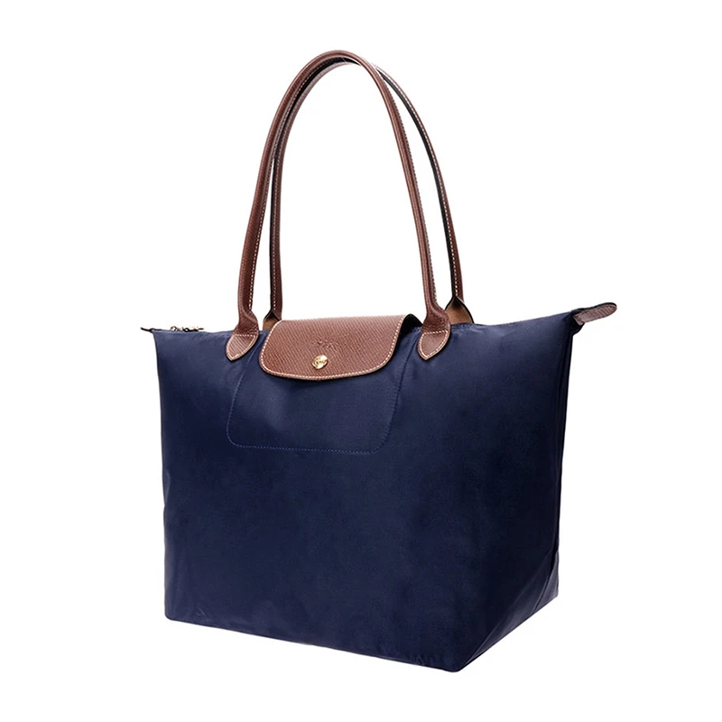 商品Longchamp|Longchamp 珑骧 女士海军蓝色尼龙长柄中号手提包 1899089556,价格¥820,第1张图片