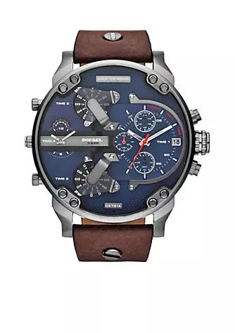 商品Diesel|Mens Brown Leather Mr.daddy 2.0 Multi Movement Watch,价格¥2612,第1张图片
