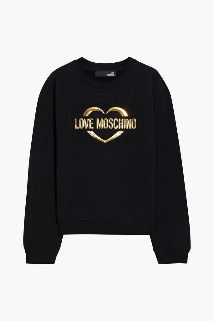 商品Moschino|Appliquéd cotton-blend fleece sweatshirt,价格¥455,第3张图片详细描述