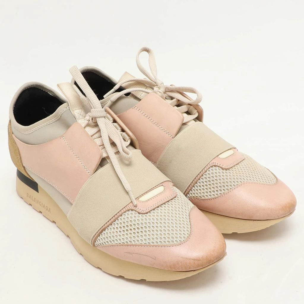 商品[二手商品] Balenciaga|Balenciaga Pink/Beige Neoprene And Leather Race Runner Sneakers Size 39,价格¥3380,第4张图片详细描述