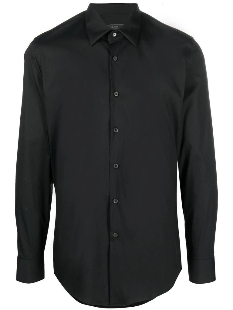 商品Prada|Prada Mens Black Cotton Shirt,价格¥6068,第1张图片