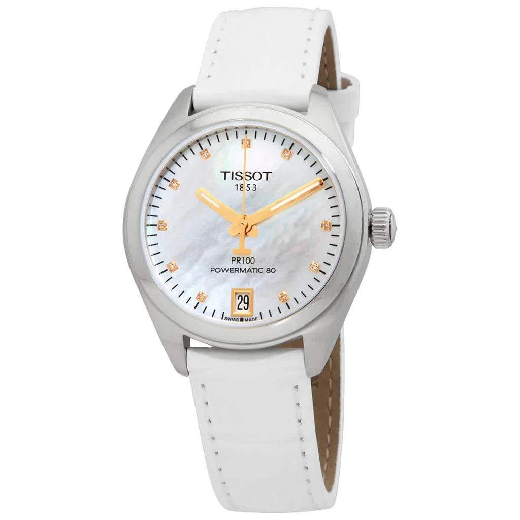 商品Tissot|PR 100 Automatic Diamond White Mother of Pearl Dial Ladies Watch T101.207.16.116.01,价格¥1852,第1张图片