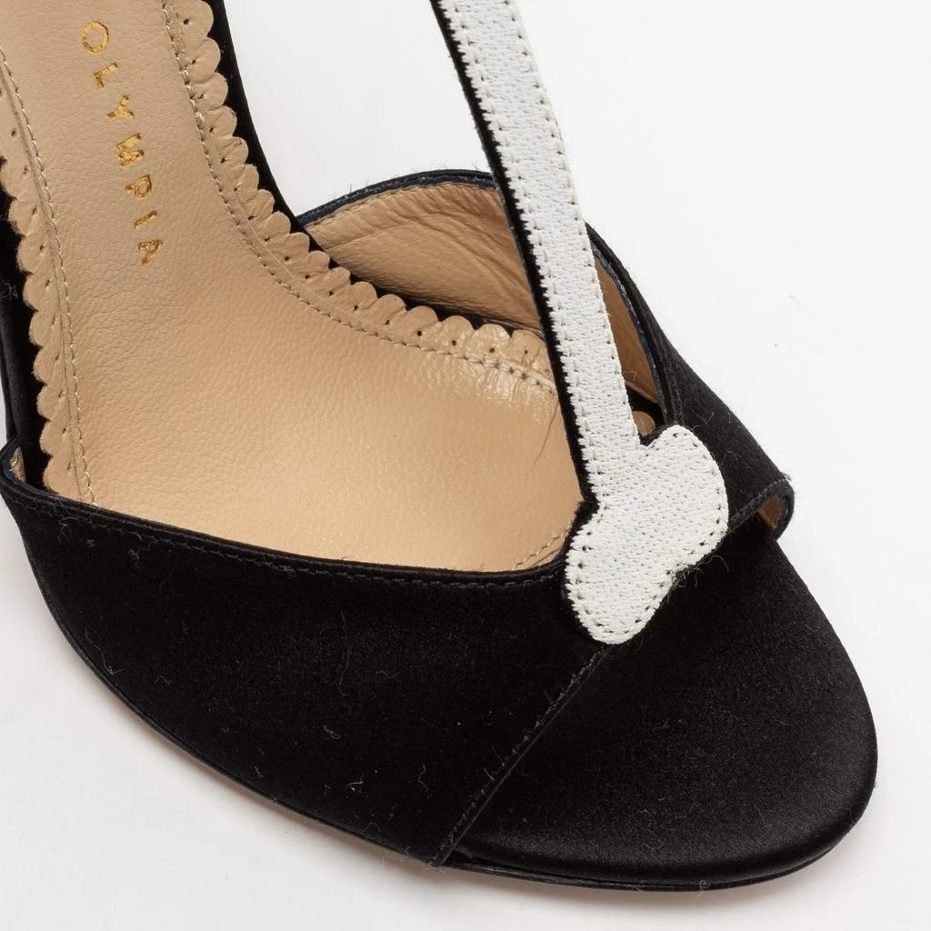 Charlotte Olympia Monochrome Satin Skeleton T Strap Sandals Size 36.5 商品