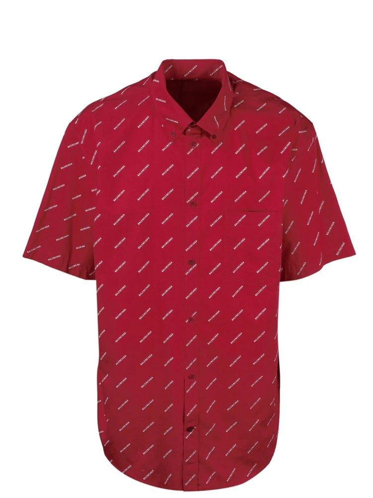 商品Balenciaga|Balenciaga Allover Logo Short-Sleeve Shirt,价格¥3026,第1张图片