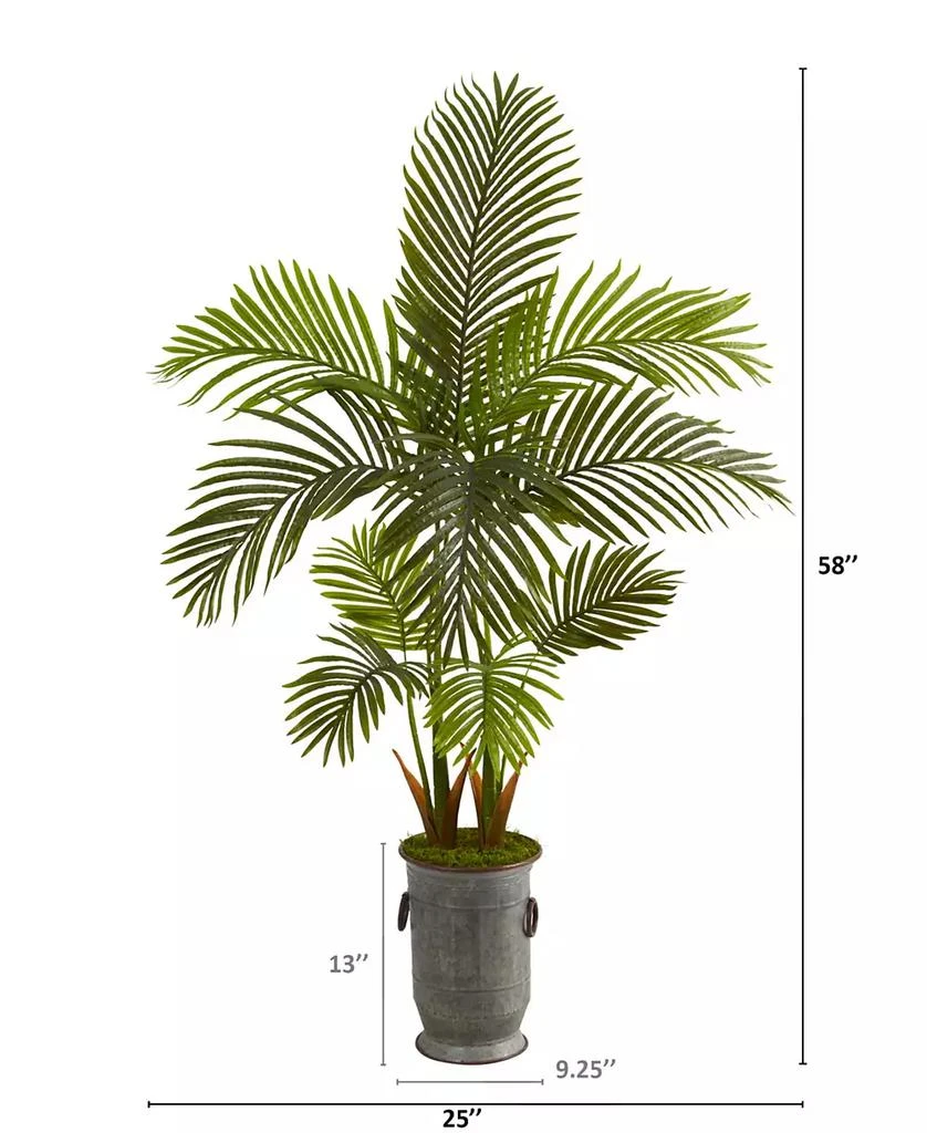 商品NEARLY NATURAL|58in. Areca Palm Artificial Tree in Vintage Metal Planter,价格¥1545,第2张图片详细描述