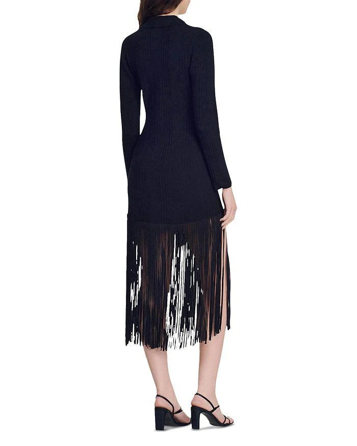 商品Sandro|Button Front Fringed Sweater Dress,价格¥2566,第2张图片详细描述