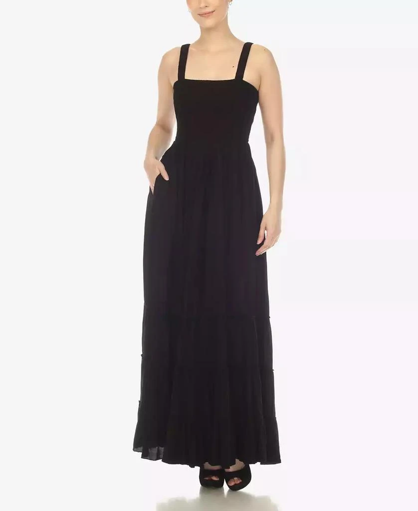 商品White Mark|Women's Smocked Ruffle Maxi Dress,价格¥356,第5张图片详细描述