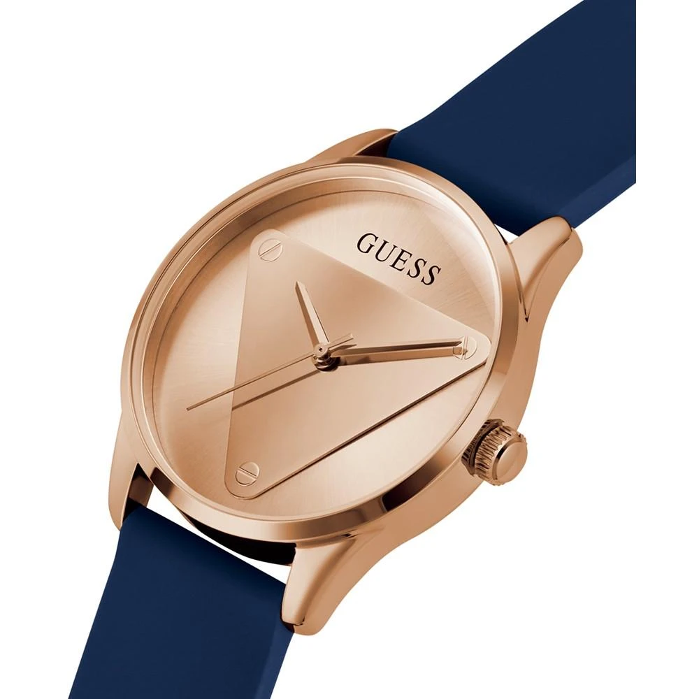 商品GUESS|Women's Quartz Logo Blue Silicone Strap Watch 36mm,价格¥564,第4张图片详细描述