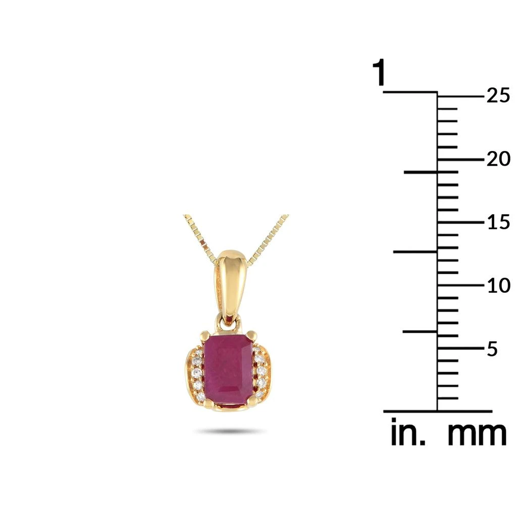 商品LB Exclusive|14K Yellow Gold 0.03ct Diamond and Ruby Pendant Necklace PD4-1649YRU,价格¥2745,第4张图片详细描述