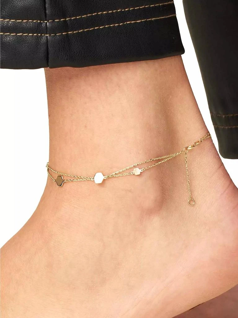 商品Oradina|14K Yellow Gold Honey Station Anklet,价格¥4709,第4张图片详细描述