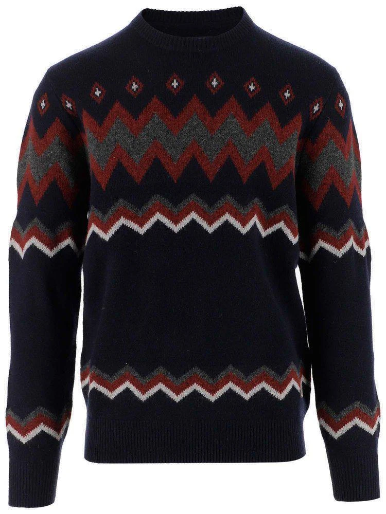 商品Barbour|Barbour Crewneck Zig-Zig Knitted Jumper,价格¥1101,第1张图片
