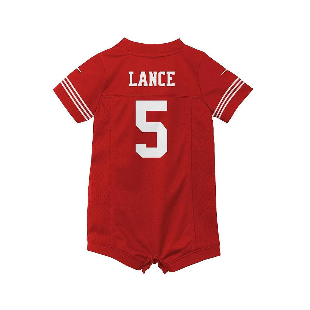 商品NIKE|Infant Girls and Boys Trey Lance Scarlet San Francisco 49ers Romper Game Jersey,价格¥298,第3张图片详细描述