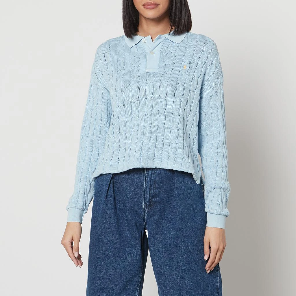 商品Ralph Lauren|Polo Ralph Lauren Cable-Knit Cotton Polo Jumper,价格¥751,第1张图片