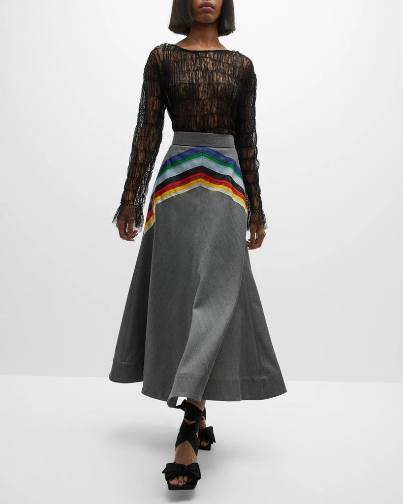 Chevron A-Line Midi Skirt 商品