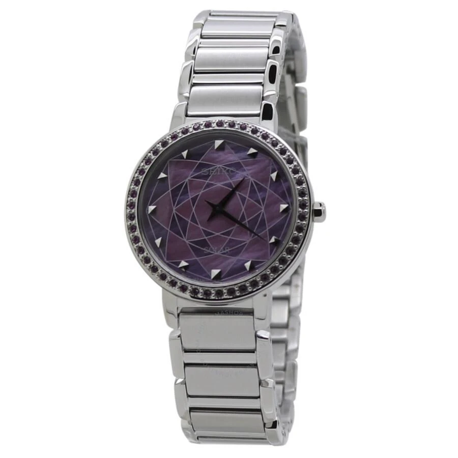 商品Seiko|Discover More Crystal Pink Dial Ladies Watch SUP453P1,价格¥1109,第1张图片