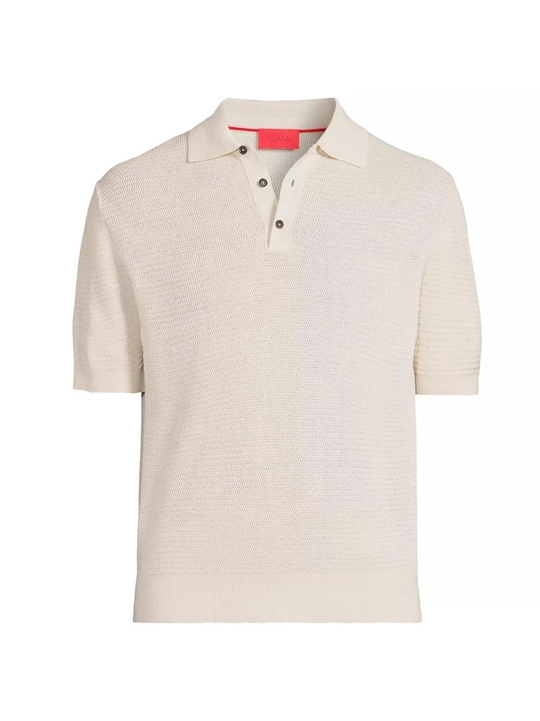 商品Isaia|Textured Silk-Linen Polo Shirt,价格¥7421,第1张图片