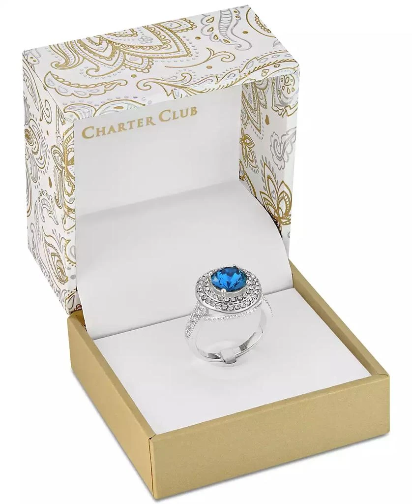 商品Charter Club|Pavé Stone Halo Ring in Fine Silver Plate, Created for Macy's,价格¥106,第3张图片详细描述