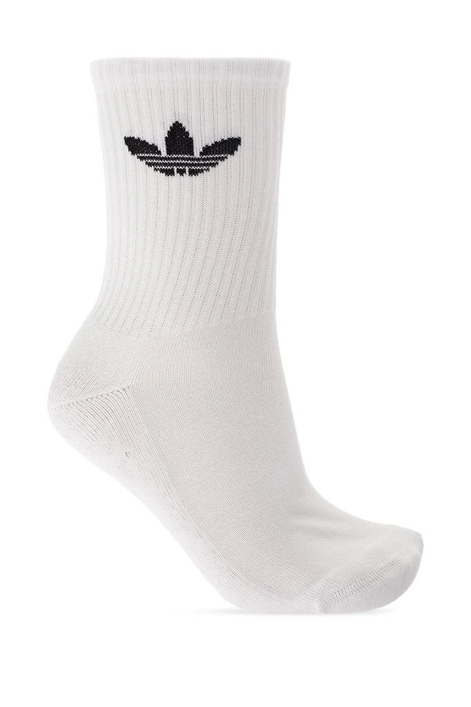 商品Adidas|Adidas Originals Cushioned Trefoil Mid-Cut Three-Pack Crew Socks,价格¥57,第2张图片详细描述