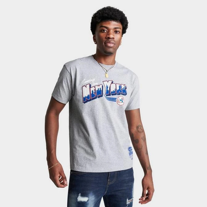 商品Mitchell and Ness|Men's Mitchell & Ness New York Yankees MLB Greetings Graphic T-Shirt,价格¥112,第1张图片