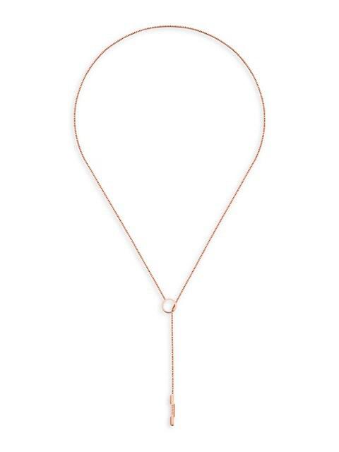 18K Pink Gold Link To Love Necklace With Lariat Feature商品第1张图片规格展示