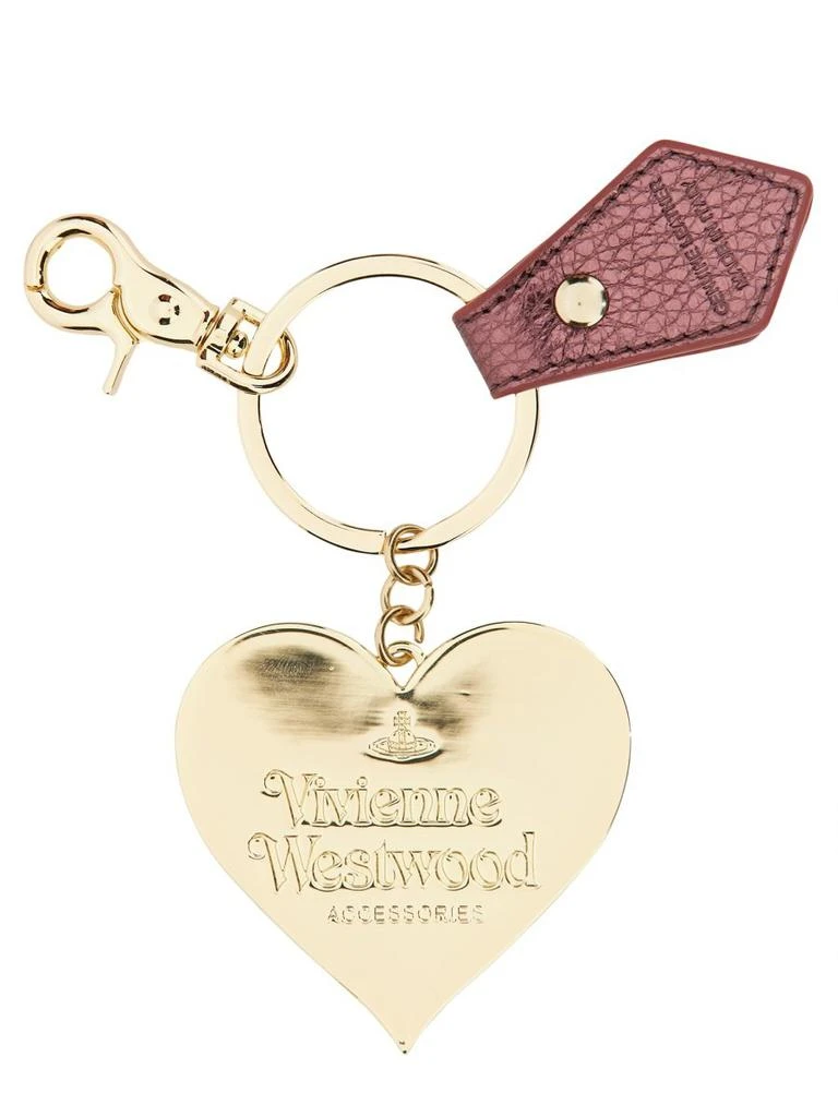 商品Vivienne Westwood|Vivienne Westwood Logo Engraved Heart-Shaped Keyring,价格¥642,第2张图片详细描述