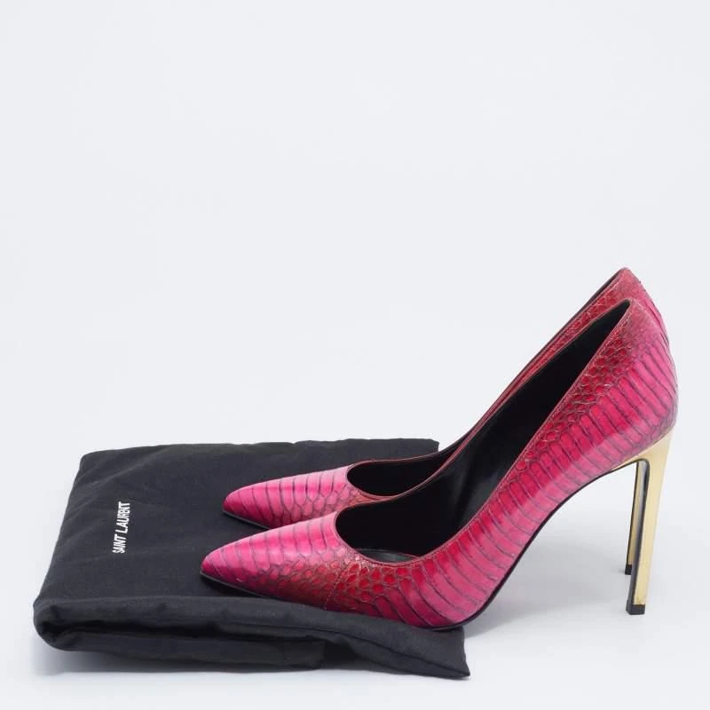 Yves Saint Laurent Pink Python Leather Pointed Toe Pumps Size 38 商品