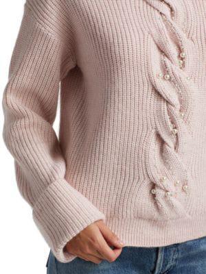 商品Design History|Faux Pearl Cable-Knit Sweater,价格¥248,第4张图片详细描述