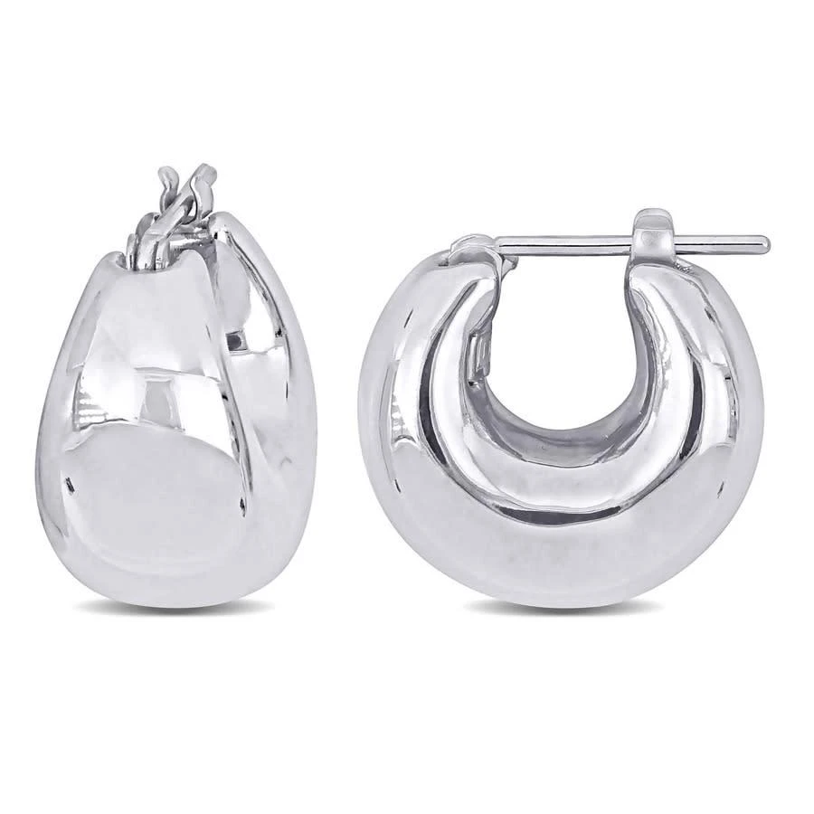 商品Amour|13.5mm Wide Huggie Earrings In 14K White Gold,价格¥5829,第1张图片