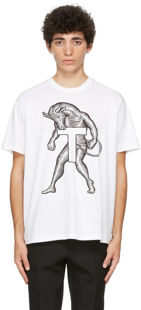 商品Burberry|白色 Mythical Alphabet 系列 Large T 有机棉 T 恤,价格¥4496,第1张图片