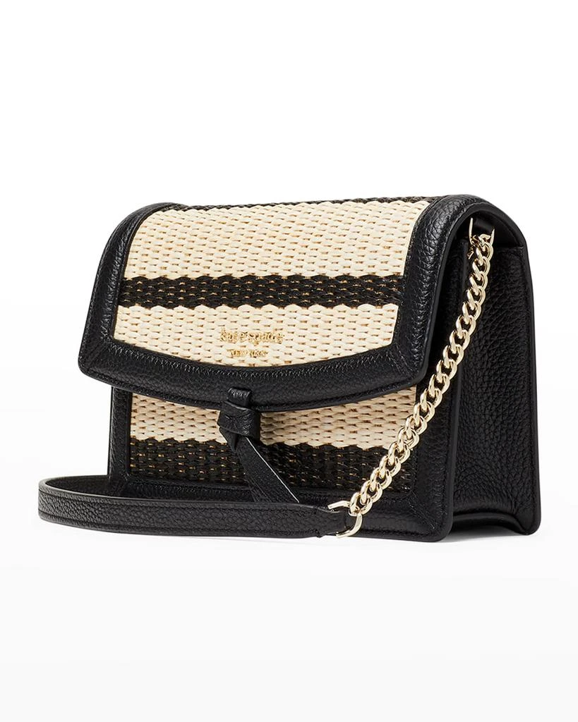 商品Kate Spade|knott flap striped straw crossbody bag,价格¥1919,第4张图片详细描述