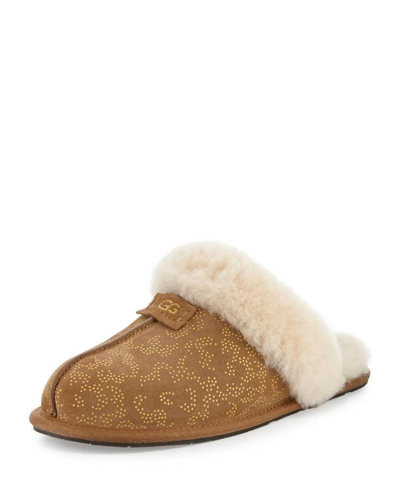 商品UGG|Scufette Shearling Metallic Slide Slipper, Chestnut,价格¥294,第1张图片