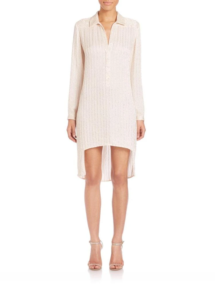 商品Halston Heritage|Embellished Pinstripe Shirtdress,价格¥1478,第1张图片