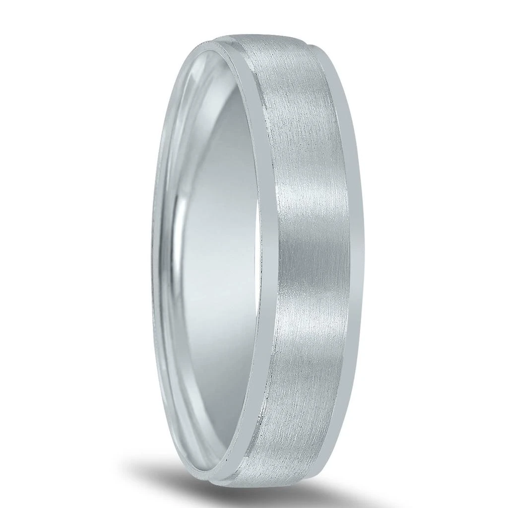 商品SSELECTS|Men's 5Mm Classic Matte Brushed Center Wedding Band In 10K White Gold,价格¥2922,第2张图片详细描述